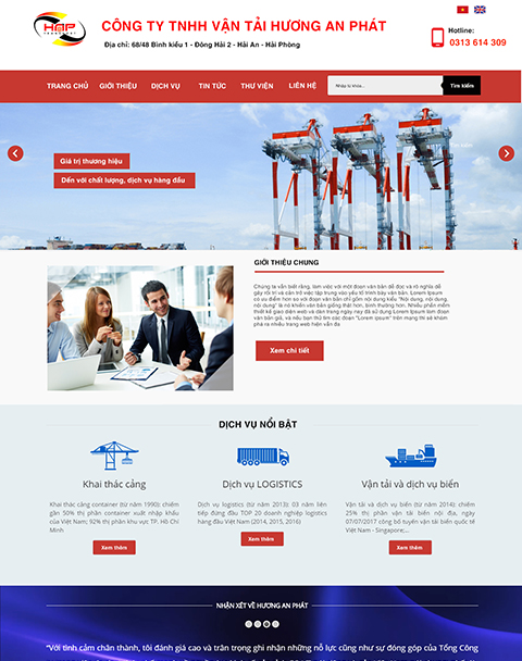 Thiết kế website vận tải Hương An Phát Thiết kế website vận tải Hương An Phát