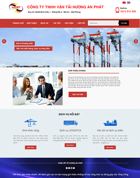 Thiết kế website vận tải Hương An Phát
